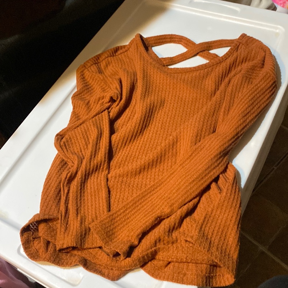 Copper Waffle knit Children’s Place Long Sleeve Top. Girls 14.